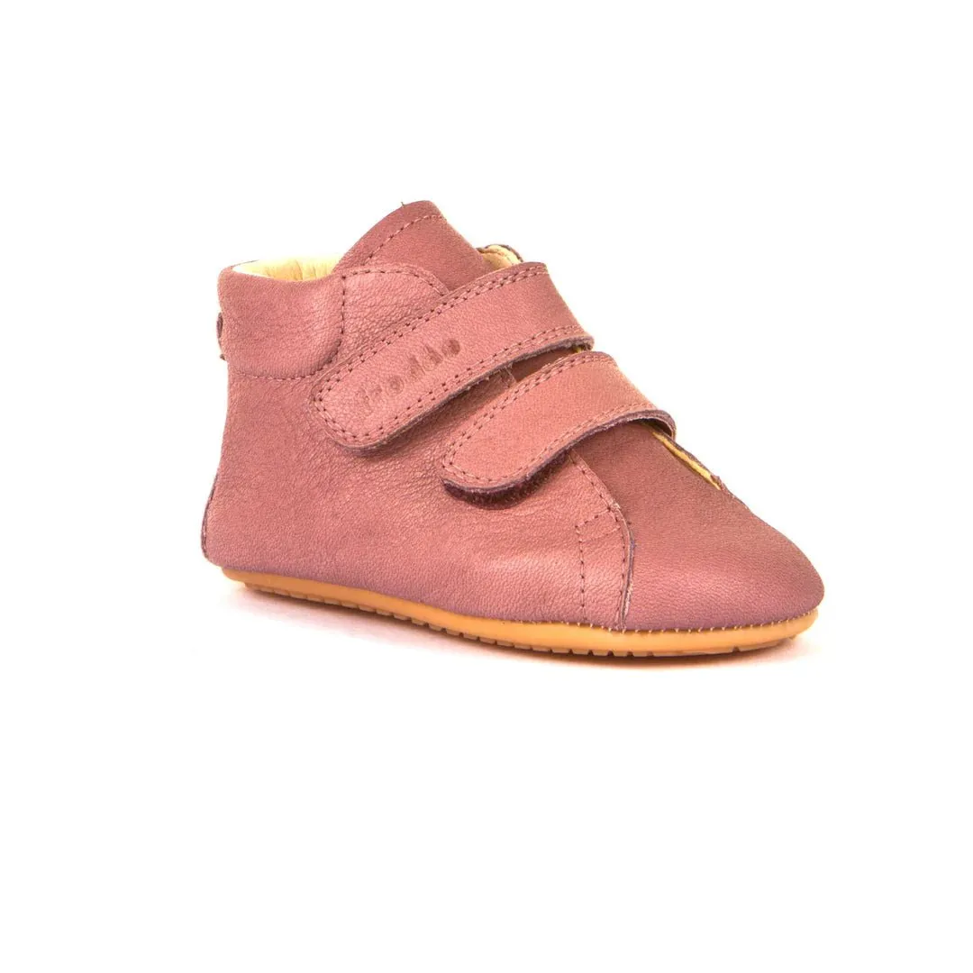 Froddo: Double Velcro Prewalker Shoes - Pale Pink