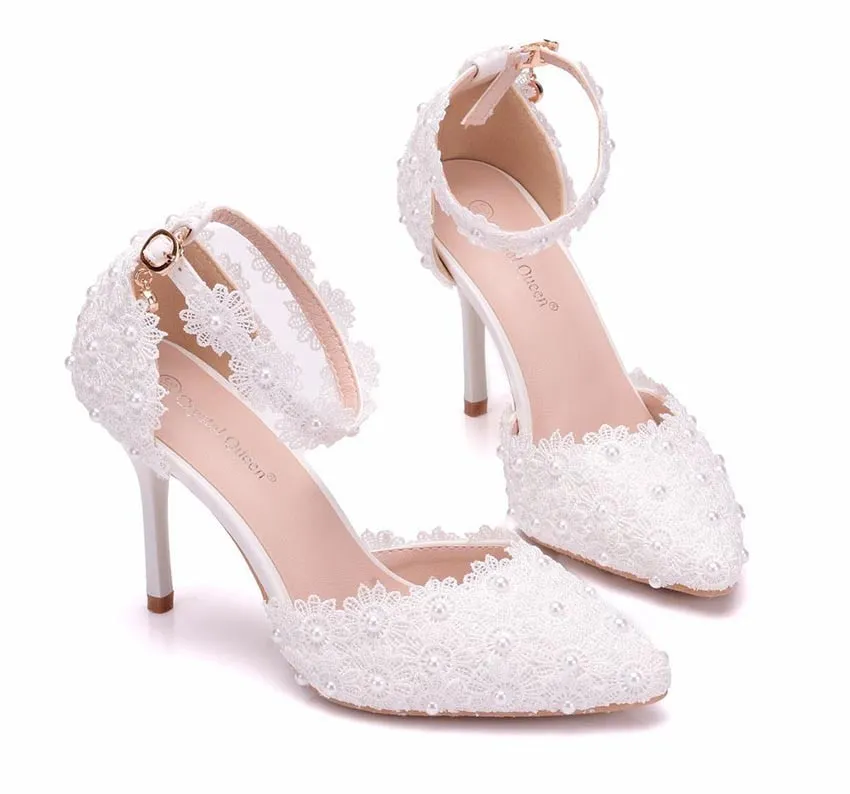 Funki Buys | Shoes | Women's Pretty Floral Lace Wedding Shoes