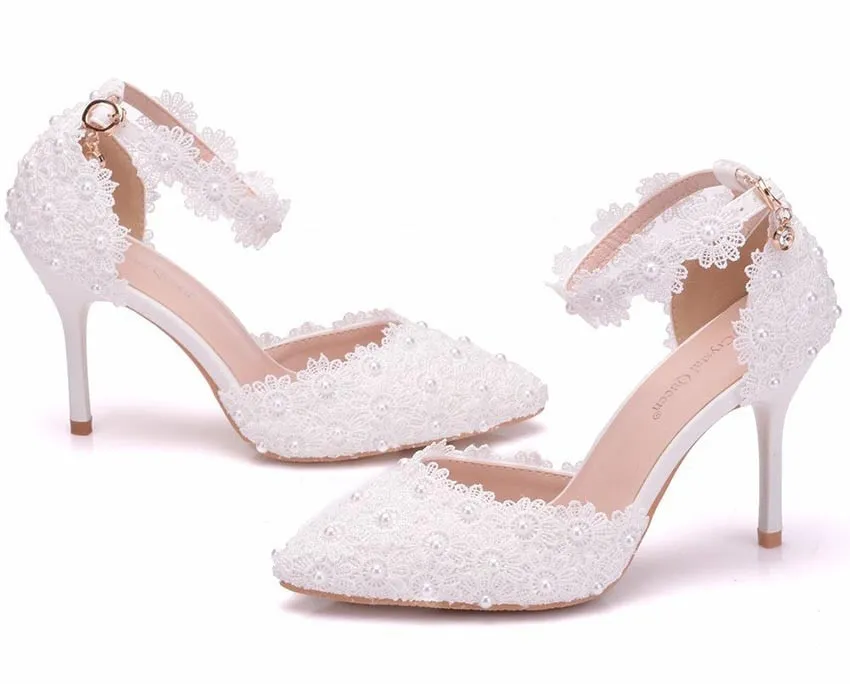 Funki Buys | Shoes | Women's Pretty Floral Lace Wedding Shoes