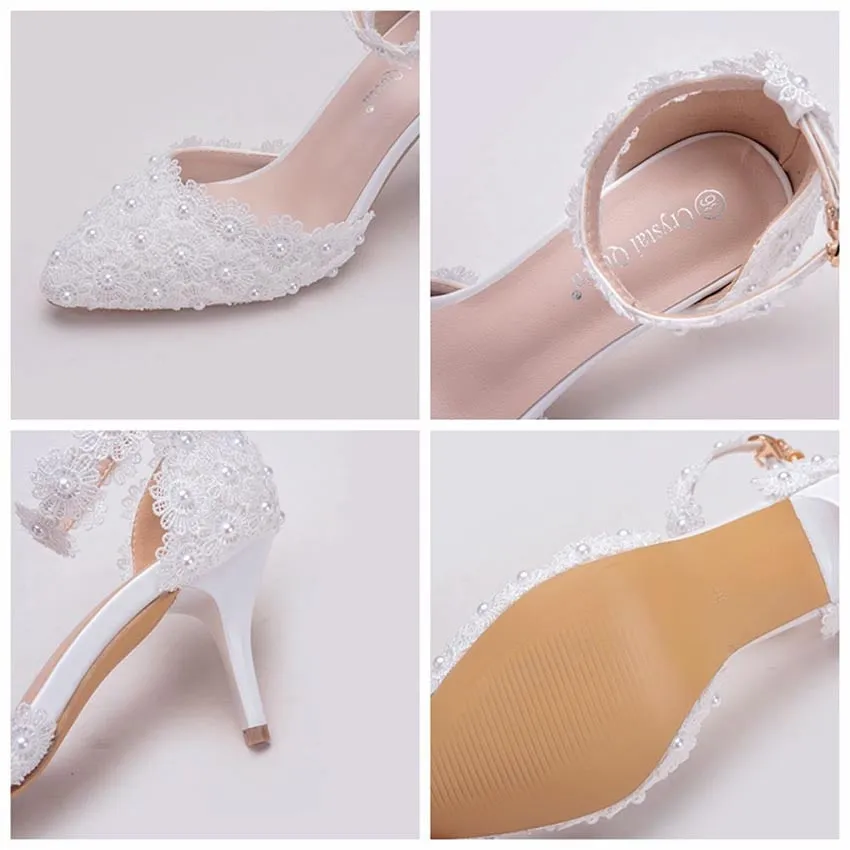Funki Buys | Shoes | Women's Pretty Floral Lace Wedding Shoes