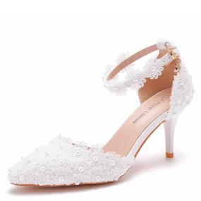 Funki Buys | Shoes | Women's Pretty Floral Lace Wedding Shoes