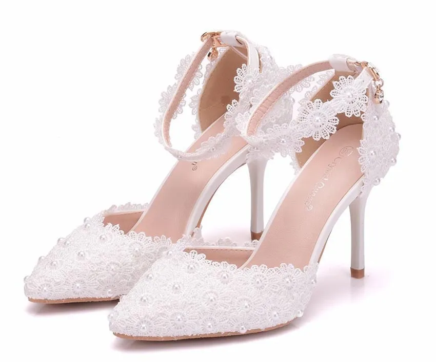 Funki Buys | Shoes | Women's Pretty Floral Lace Wedding Shoes