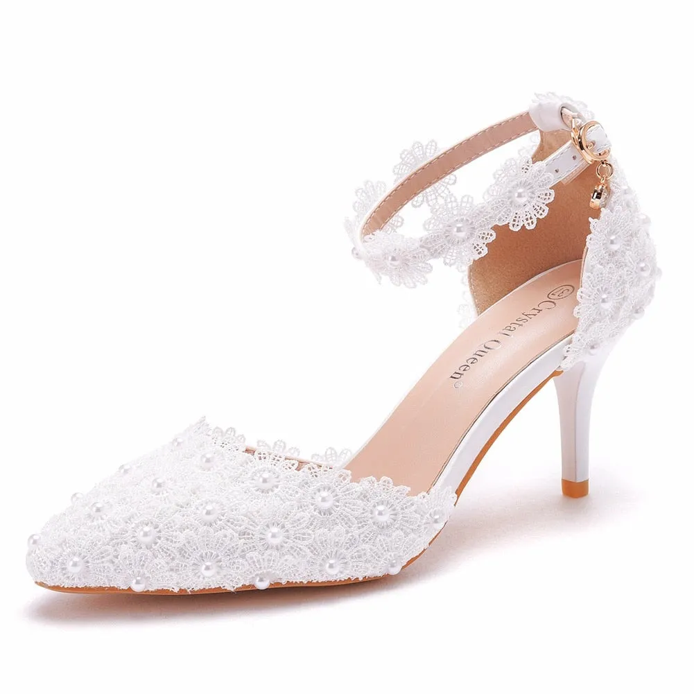 Funki Buys | Shoes | Women's Pretty Floral Lace Wedding Shoes
