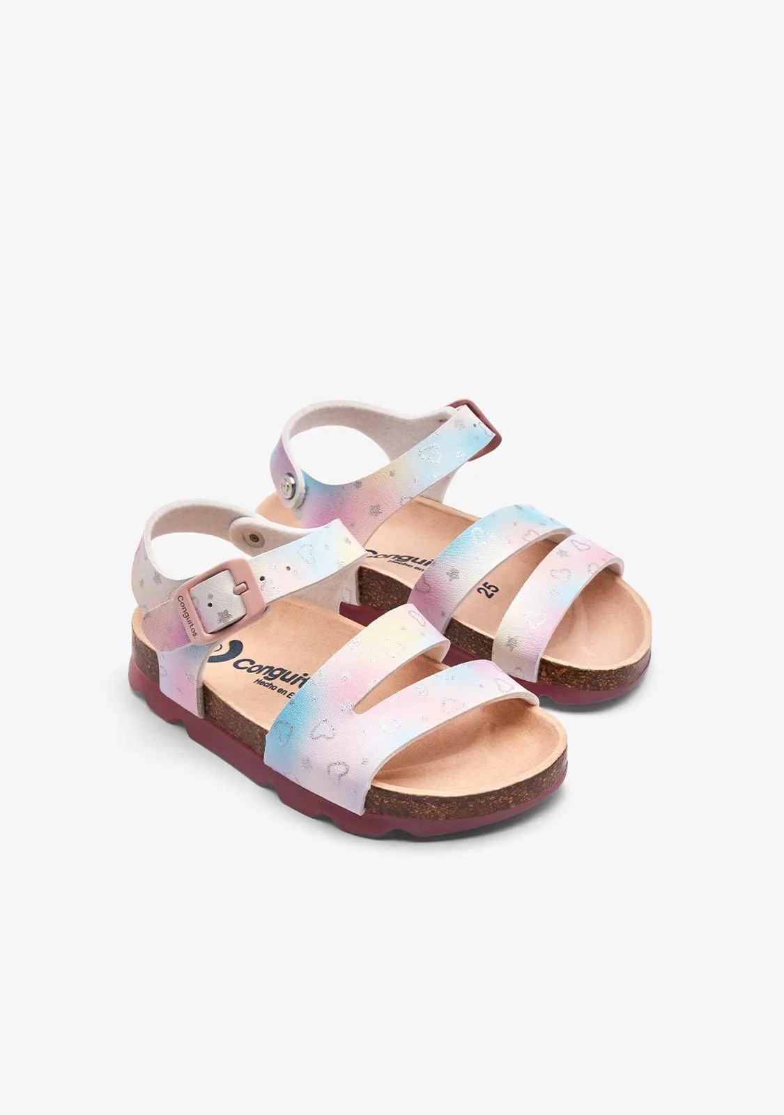 Glitter Hearts Buckle Bio Sandals
