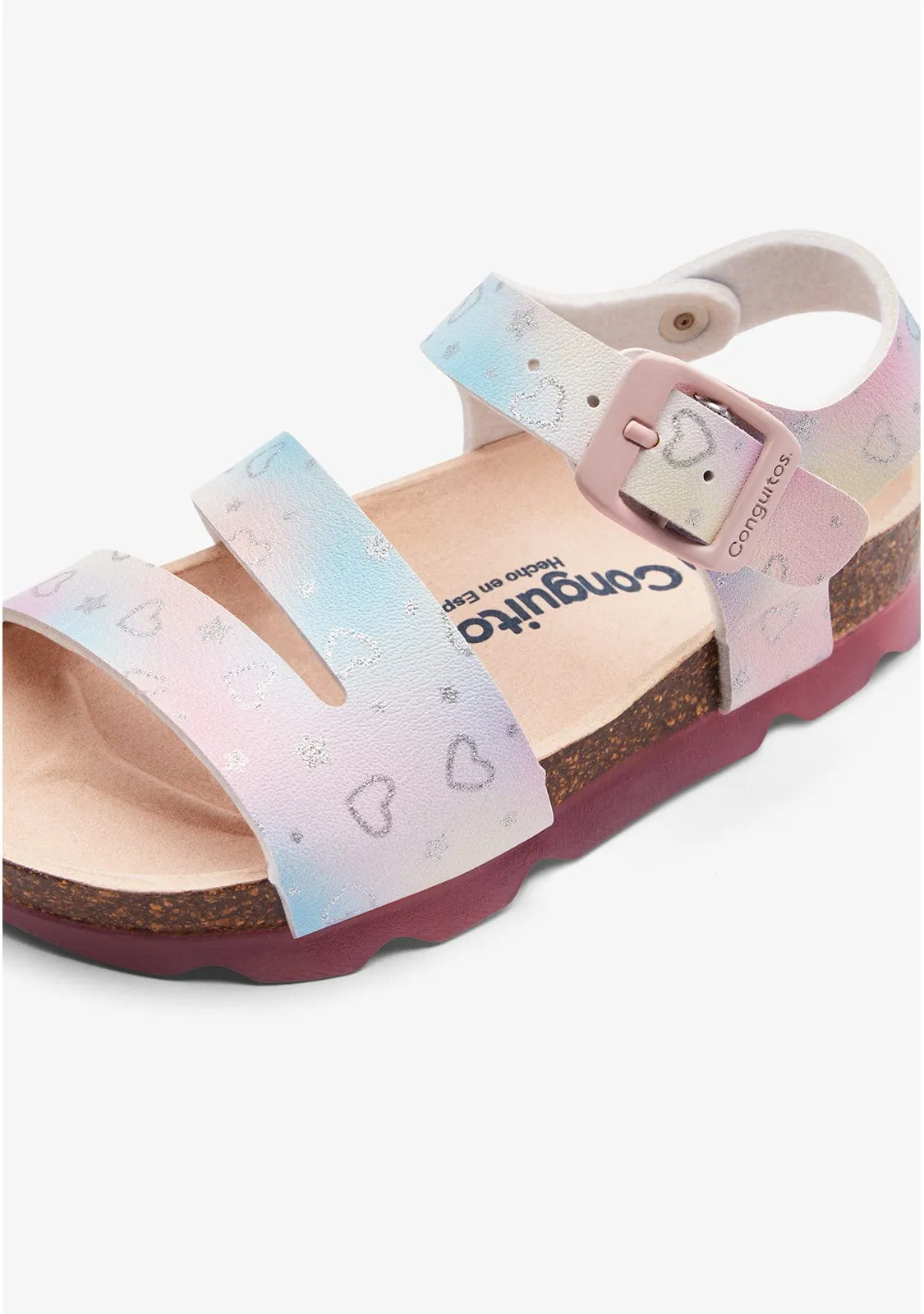 Glitter Hearts Buckle Bio Sandals