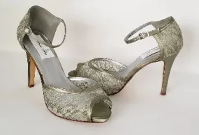 Green Lace Bridal Shoes - Green Lace Bridesmiads Shoes
