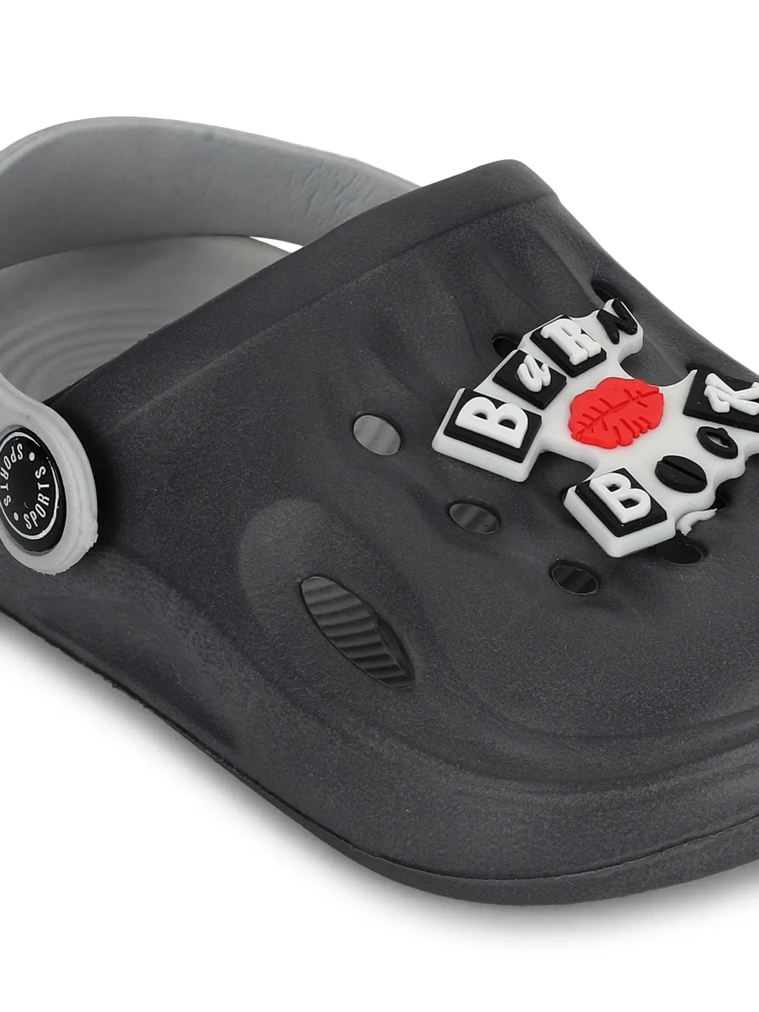 Grey Stylish Slip-On Clogs For Kids-Unisex (TC-LCLOG2-GRY)