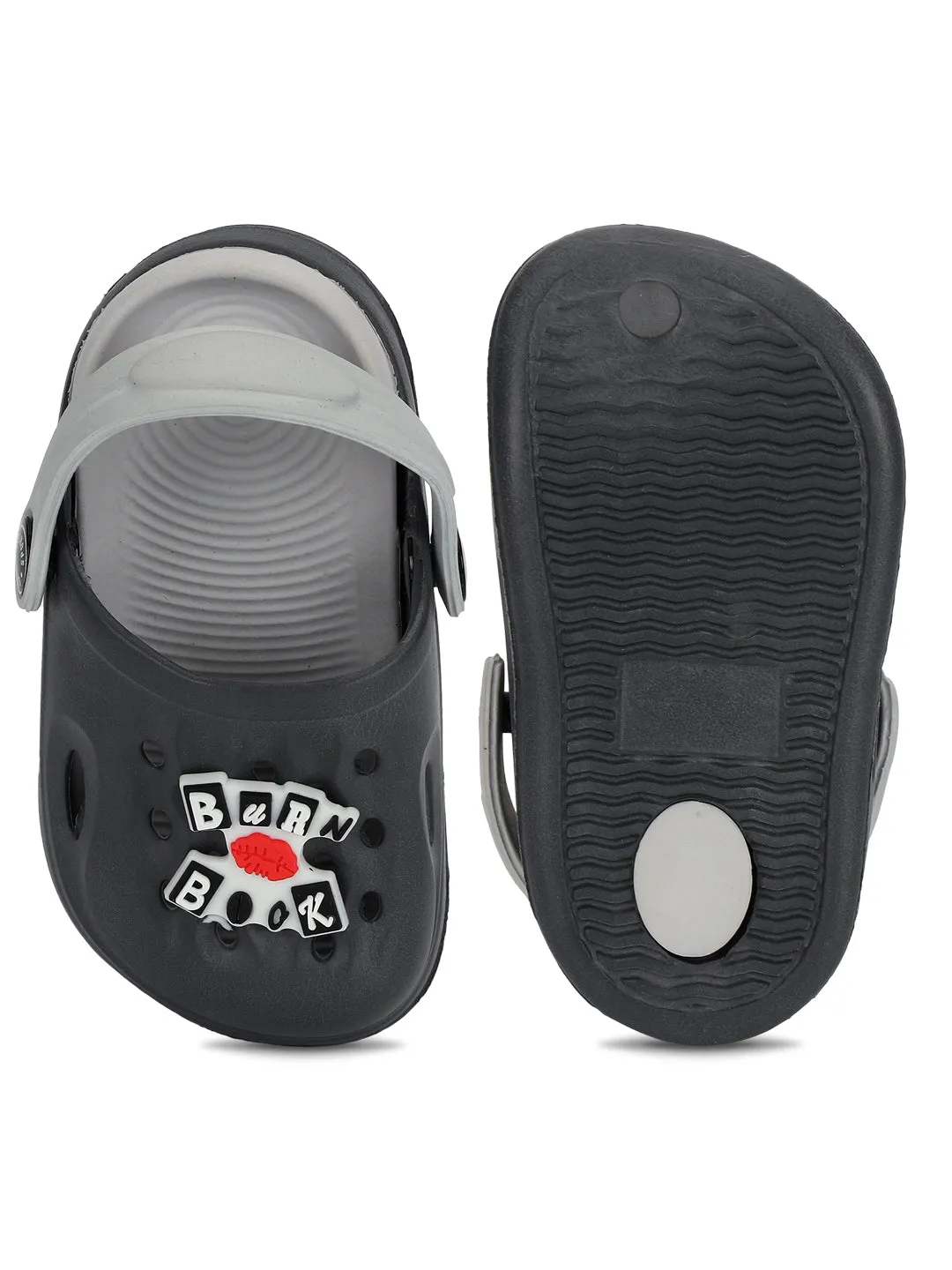 Grey Stylish Slip-On Clogs For Kids-Unisex (TC-LCLOG2-GRY)