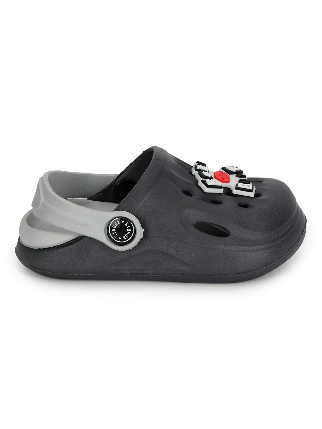 Grey Stylish Slip-On Clogs For Kids-Unisex (TC-LCLOG2-GRY)