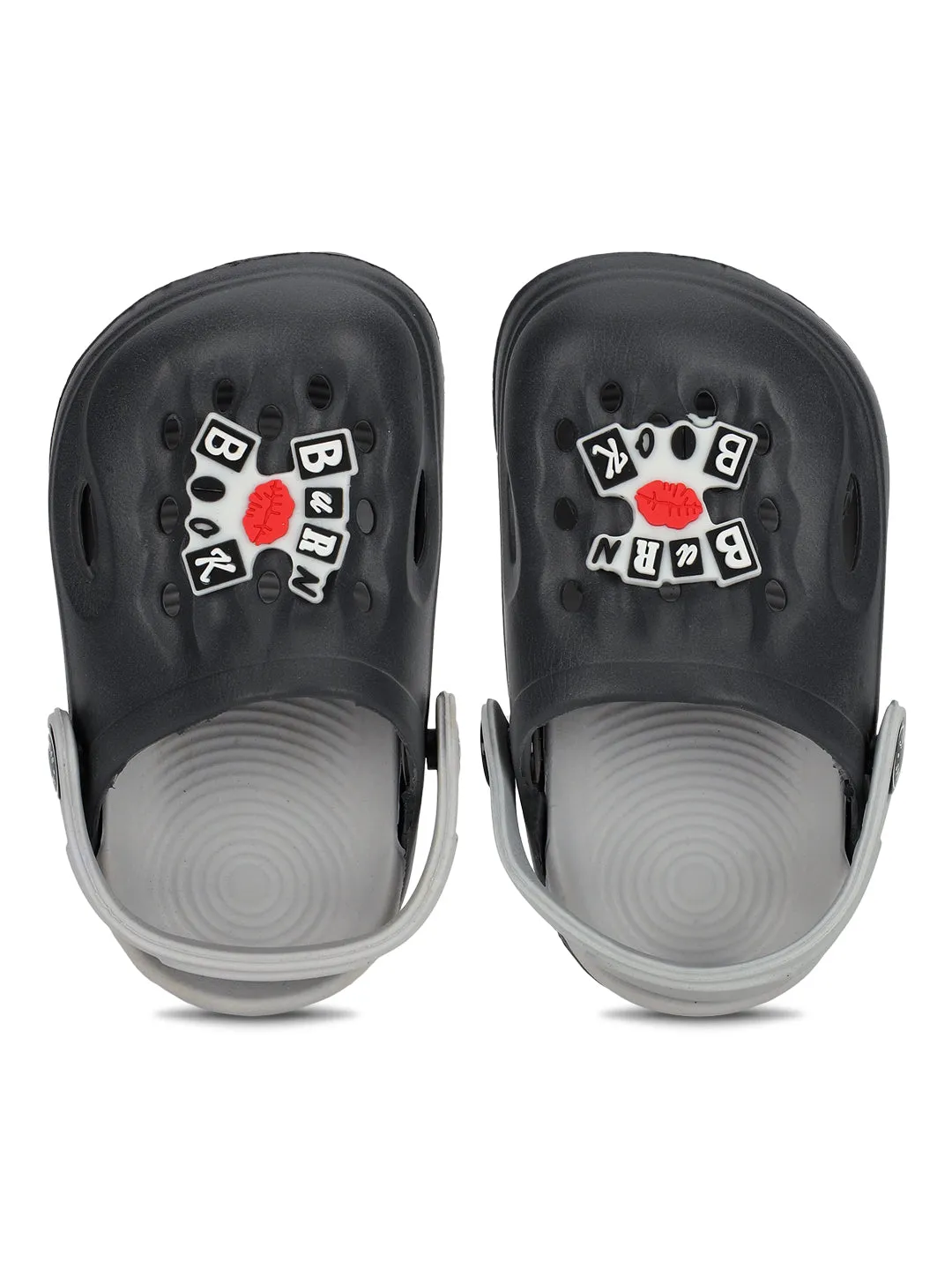 Grey Stylish Slip-On Clogs For Kids-Unisex (TC-LCLOG2-GRY)