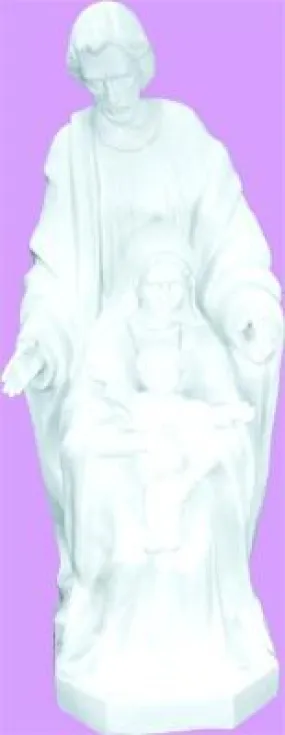 Holy Family Outdoor Statue with White Finish, 24"
