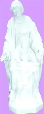 Holy Family Outdoor Statue with White Finish, 24"
