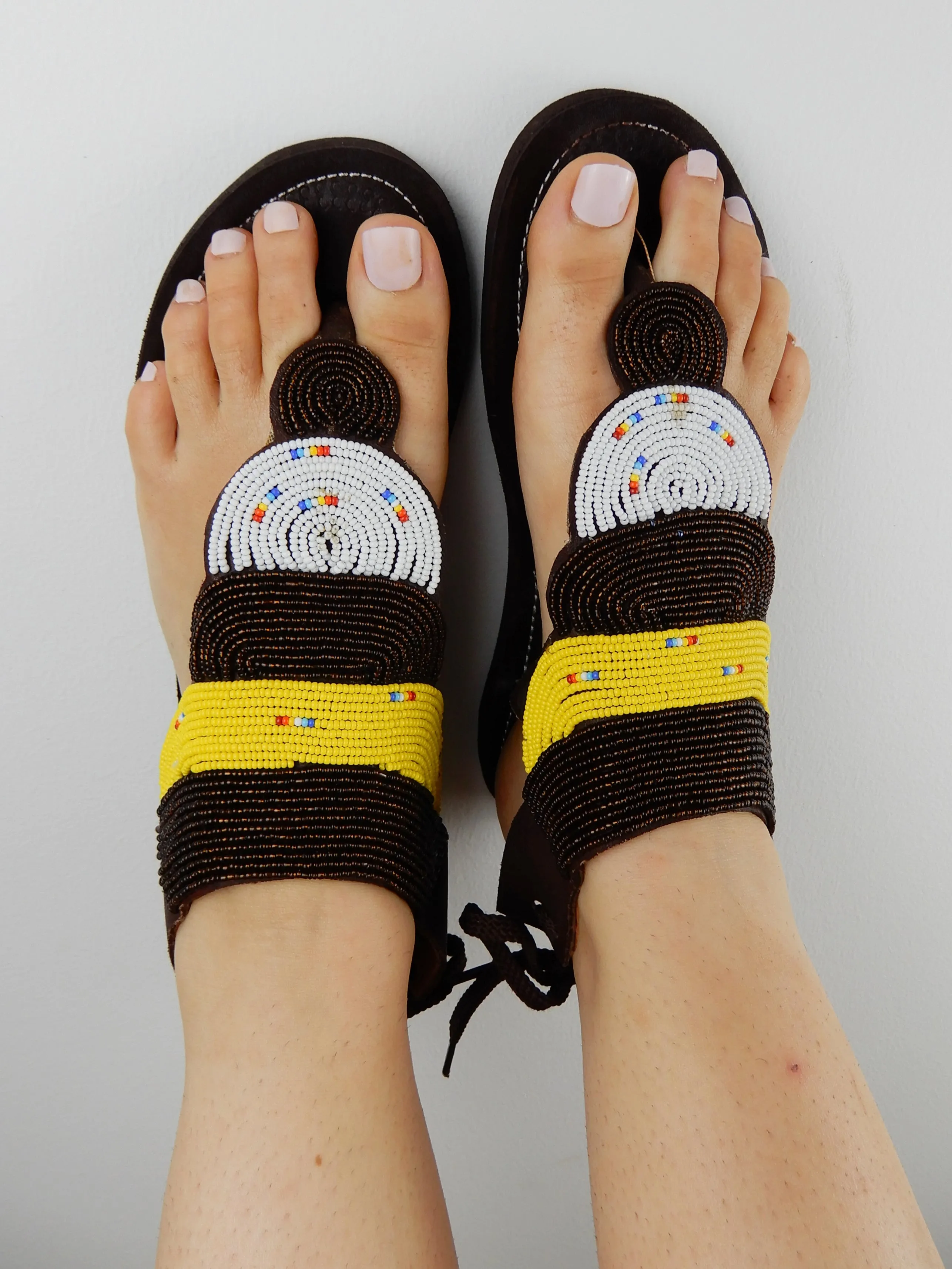 Layered Beaded Sandals