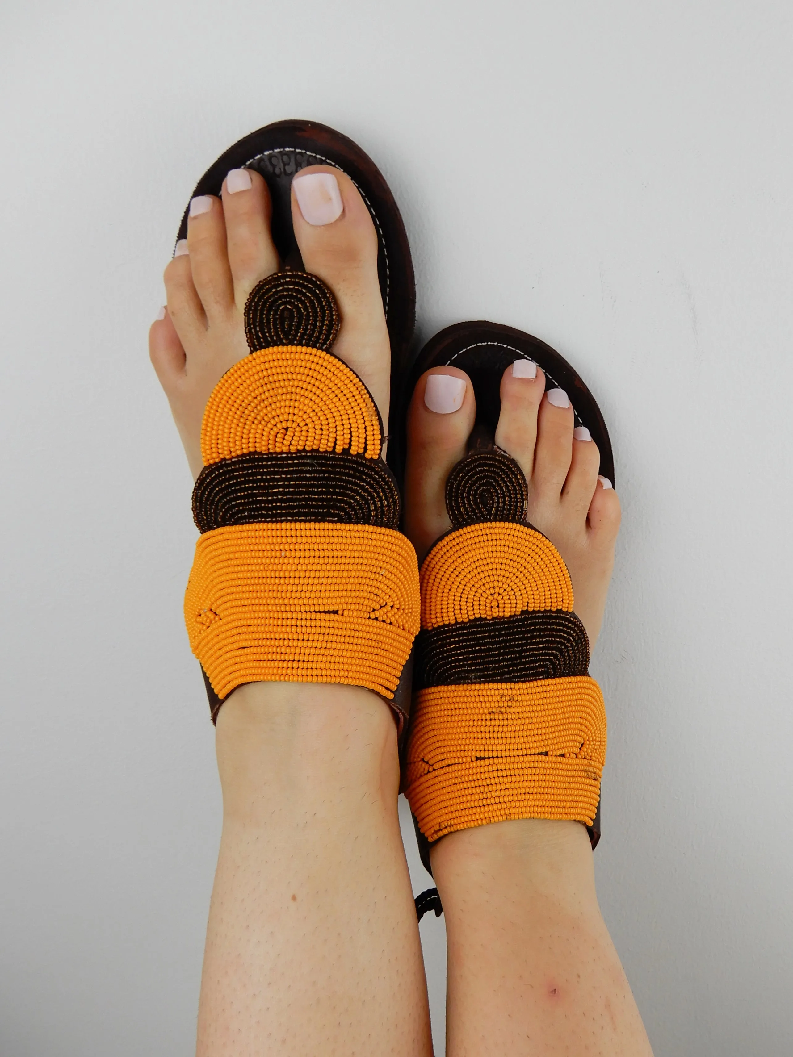 Layered Beaded Sandals