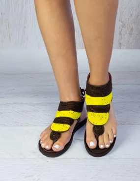 Layered Beaded Sandals
