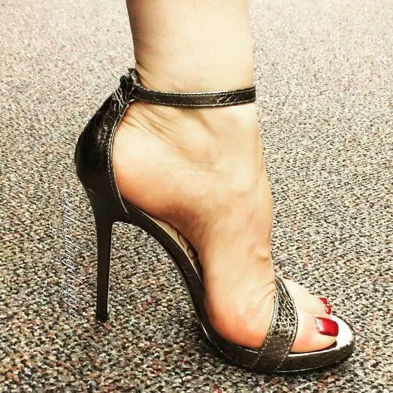 Leather High Heel Snakeskin Sexy Sandals
