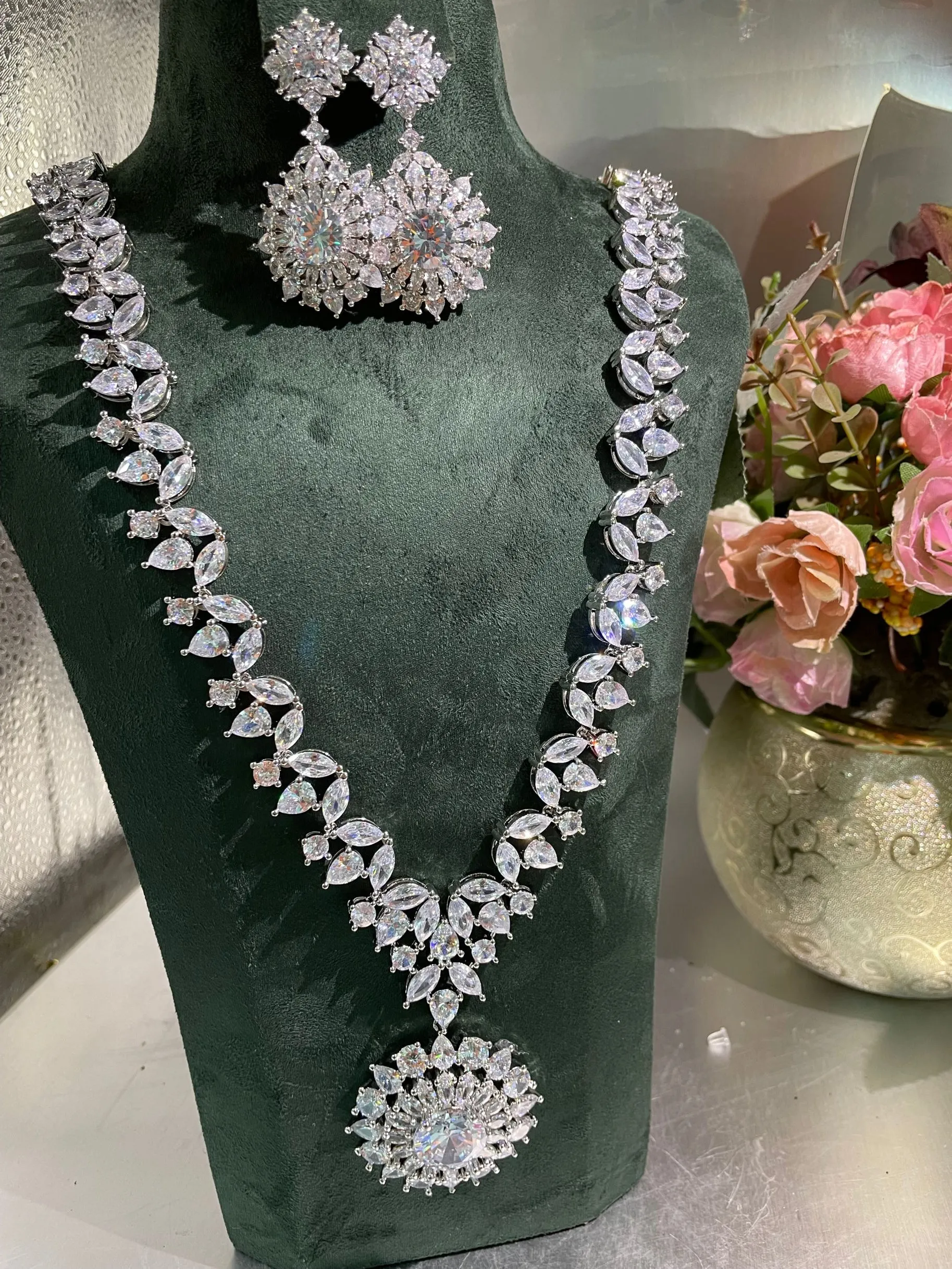 Luxury Dubai Nigeria CZ Crystal Wedding Jewelry Sets
