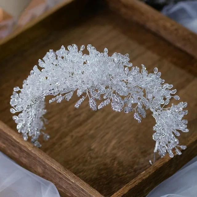 Luxury Wedding Crown in White Crystal