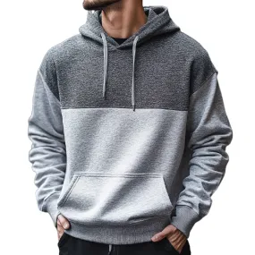 Men's Casual Outdoor Colorblock Long Sleeve Hoodie 81986473F