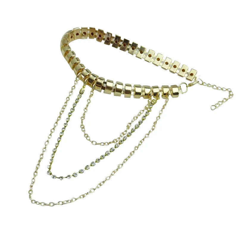 Metal Punk Diamond Tassel Chain