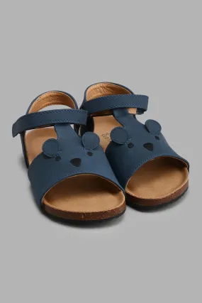Navy Bear Cork Sandal