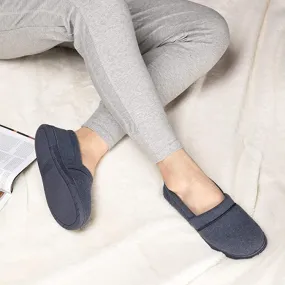 New ULTRAIDEAS Women's Velvet Memory Foam Closed Back Slippers Lightweight Anti-Slid Ballerina House/Office Shoes Sz L (9-10), Navy