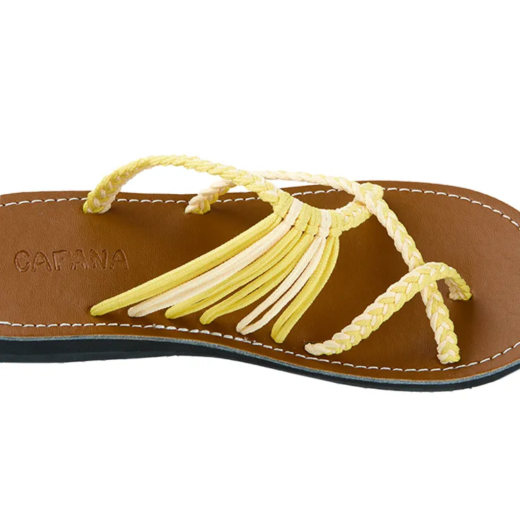 Oceanbliss - Yellow Cream Rope Sandals