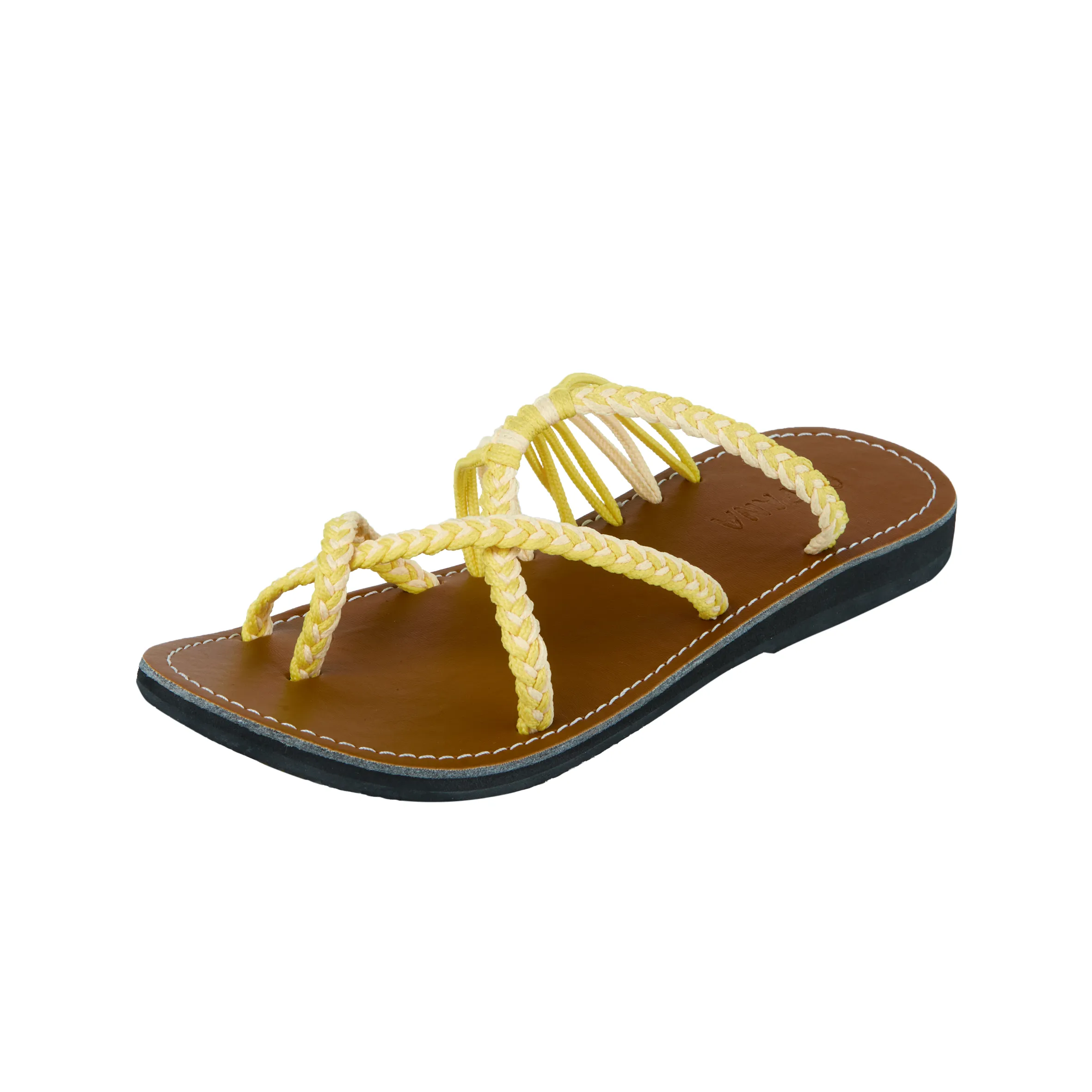 Oceanbliss - Yellow Cream Rope Sandals