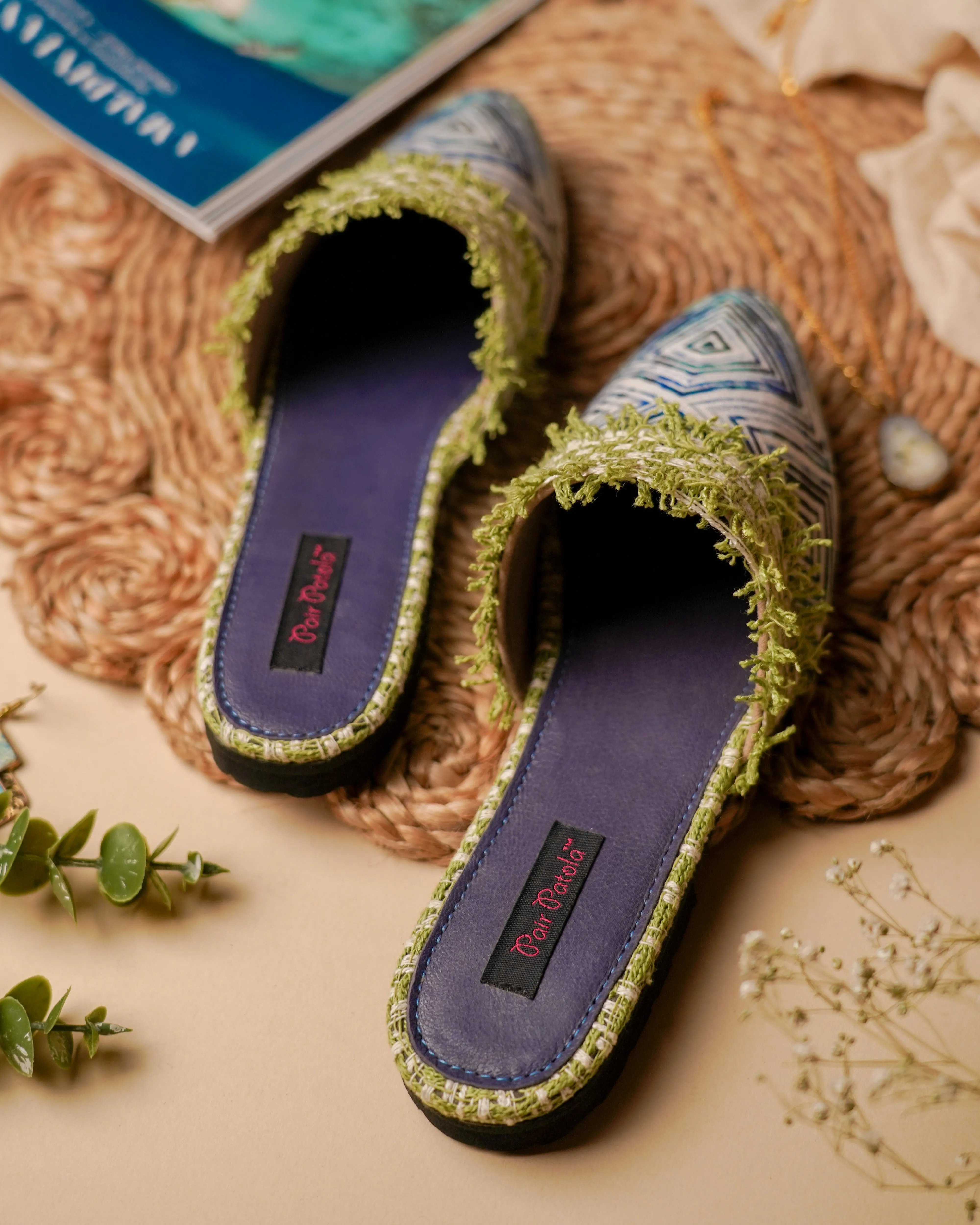Peacock Elegance Slip Ons
