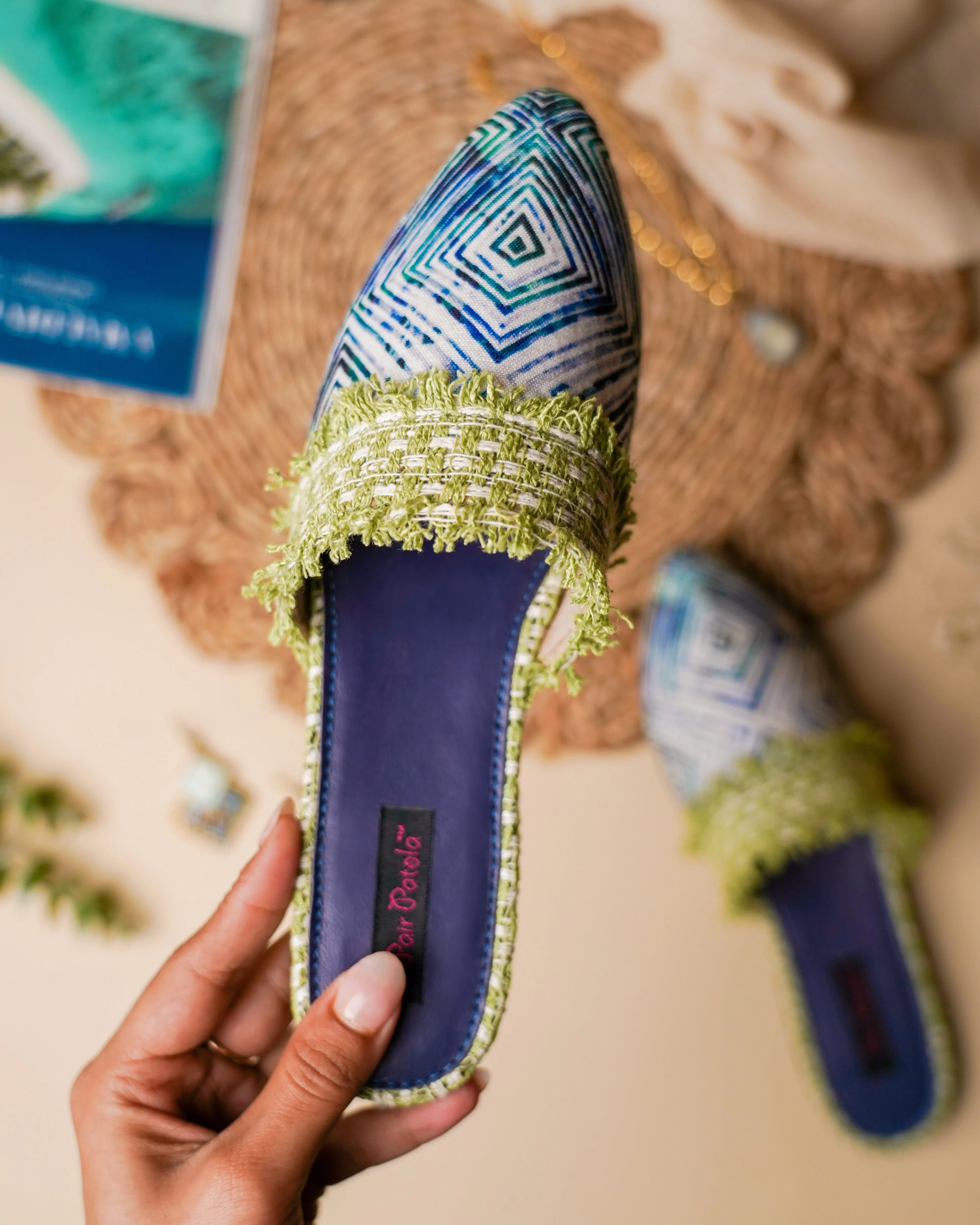 Peacock Elegance Slip Ons