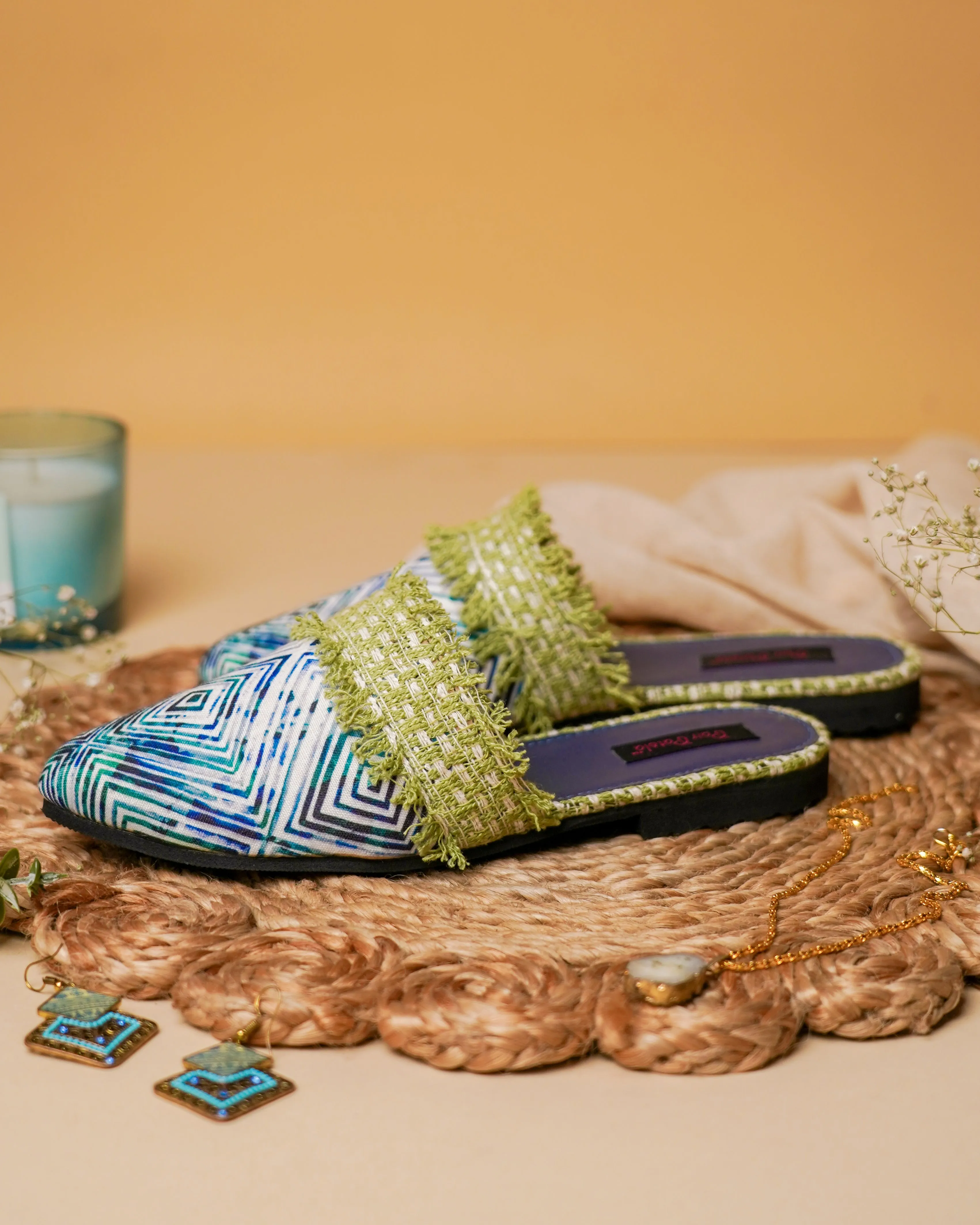 Peacock Elegance Slip Ons