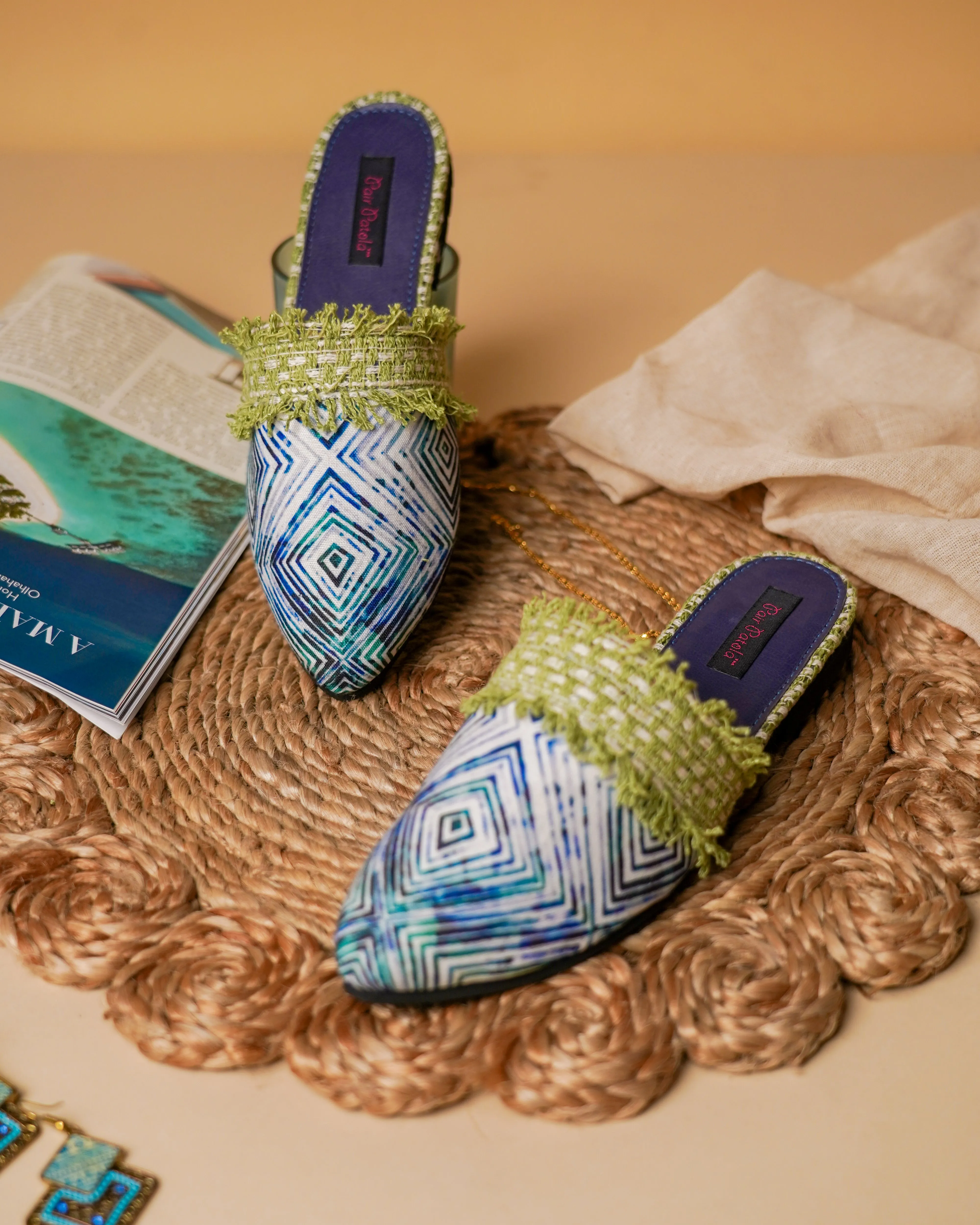 Peacock Elegance Slip Ons