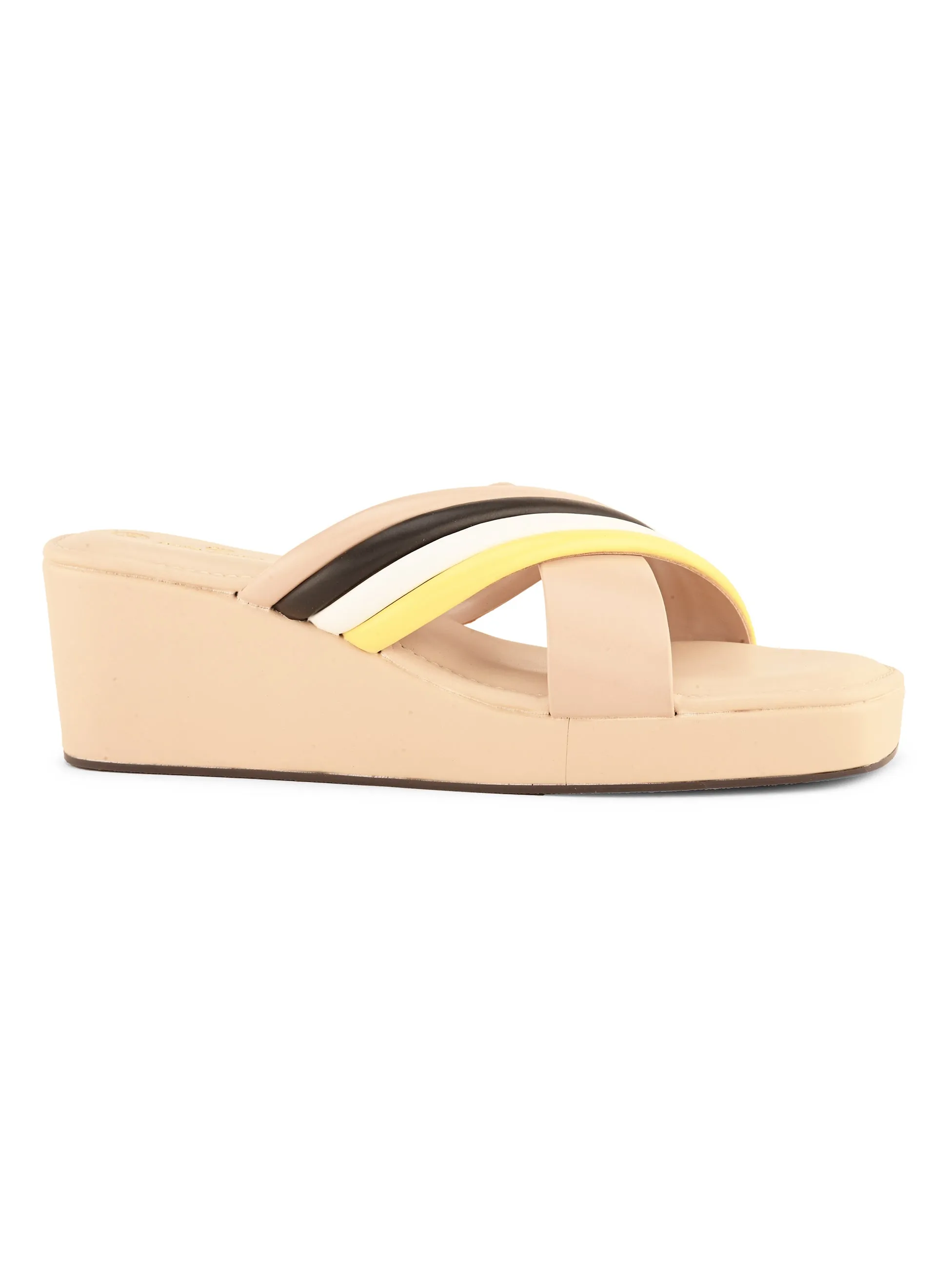 Pelle Ablero Beige Wedge Sandals for Women