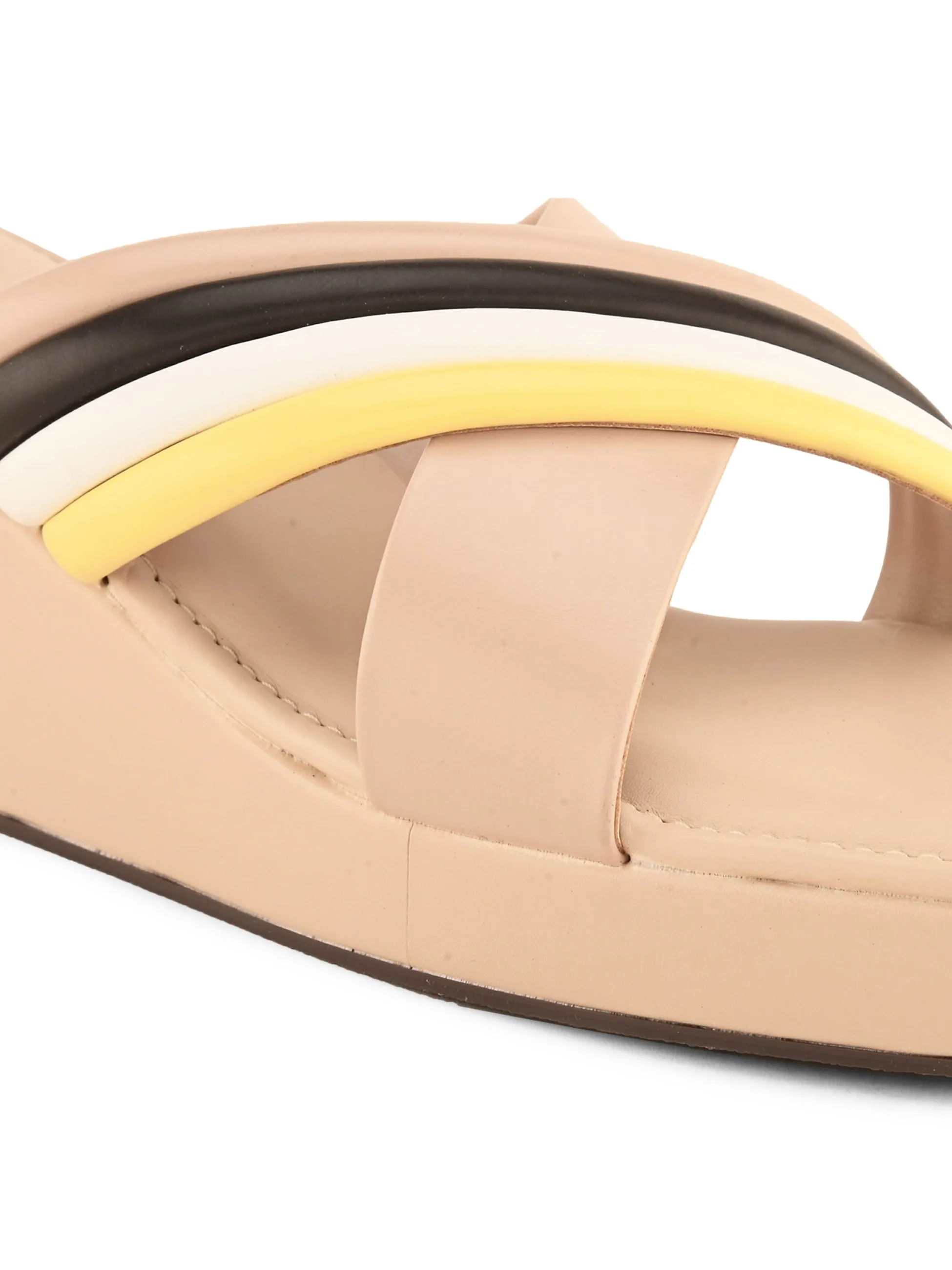 Pelle Ablero Beige Wedge Sandals for Women