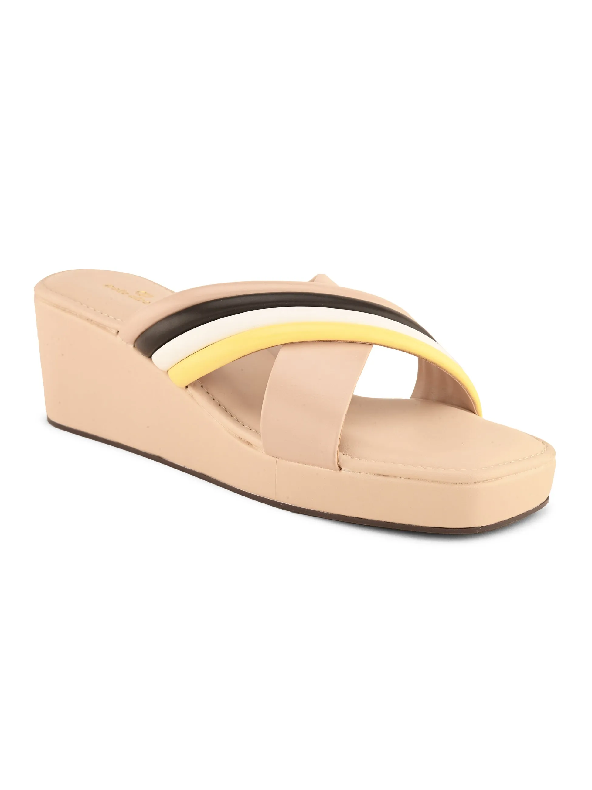 Pelle Ablero Beige Wedge Sandals for Women