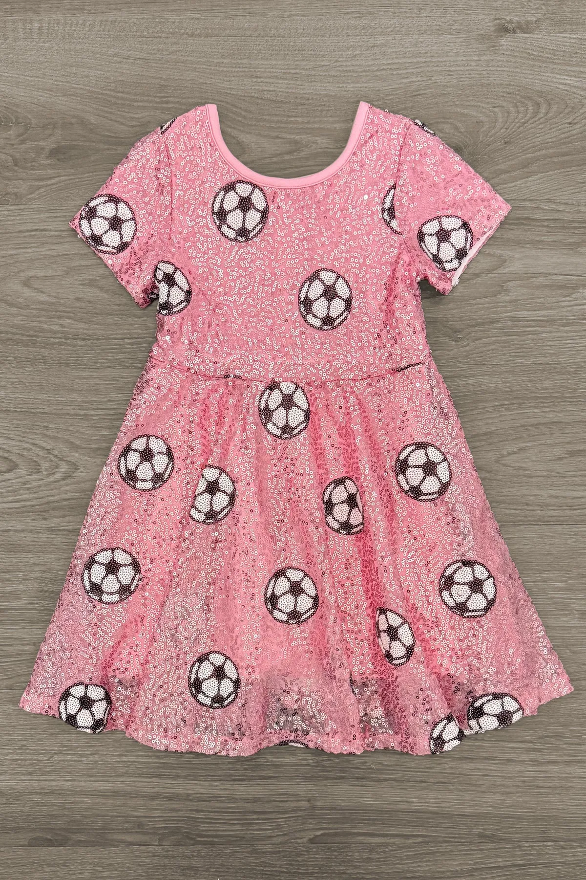 Pink Sequin Soccer Dress