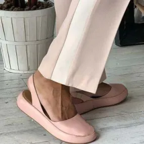 Platform Closed Toe Leatherr Sandals