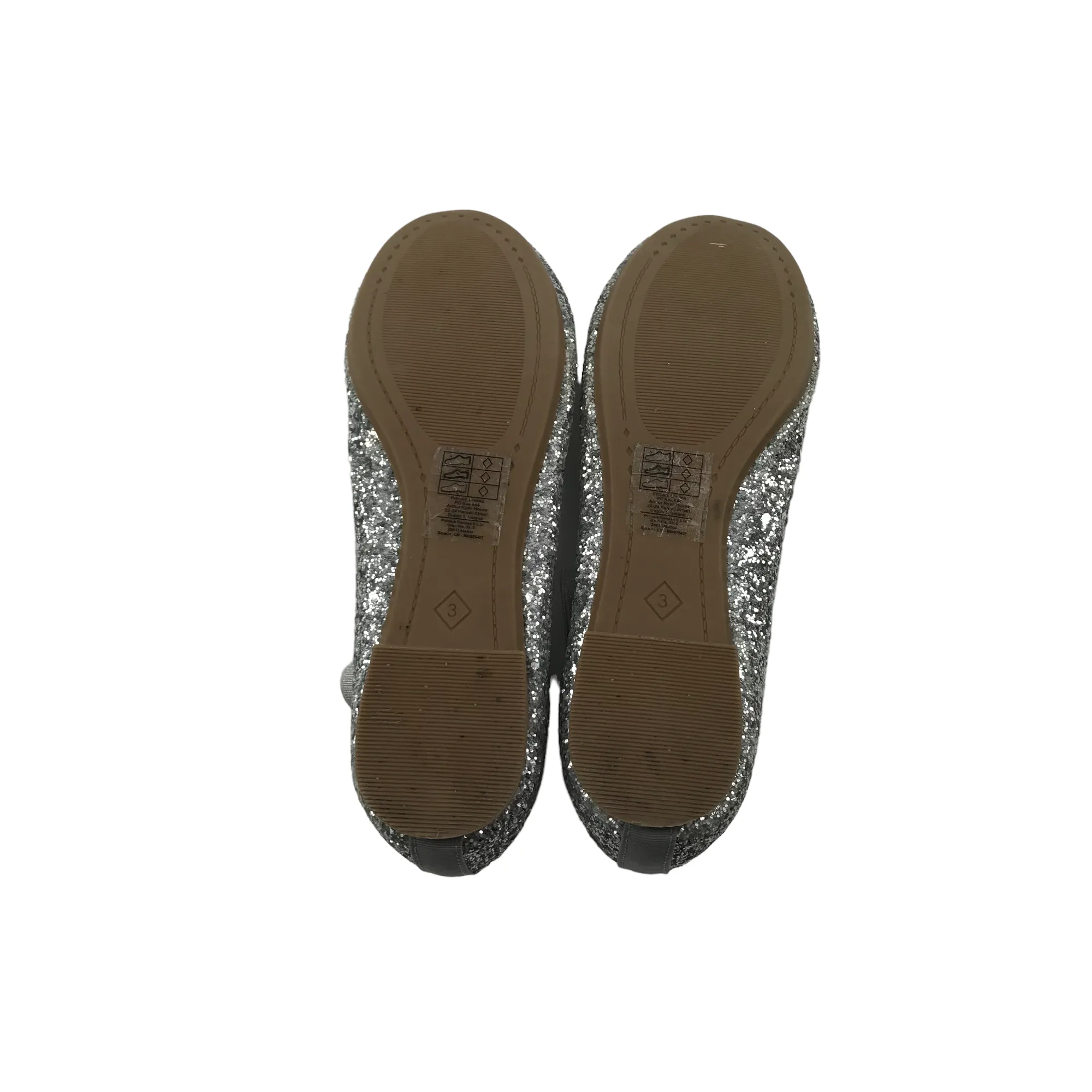 Primark Silver Sparkly Espadrille Heels Shoe Size 3