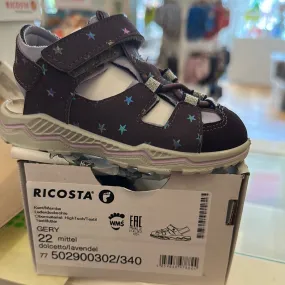 Ricosta Gery Water Safe Closed Toe Sandal purple