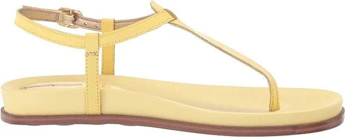 Sam Edelman Naomi Butter Yellow Slip On Open Toe Adjustable Ankle Straps Sandals