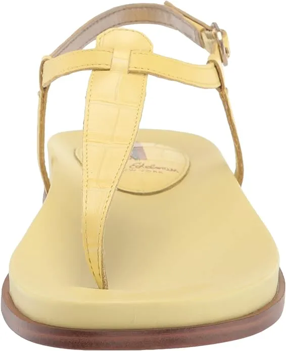 Sam Edelman Naomi Butter Yellow Slip On Open Toe Adjustable Ankle Straps Sandals
