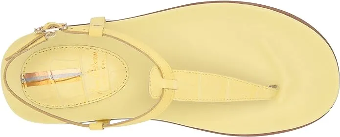 Sam Edelman Naomi Butter Yellow Slip On Open Toe Adjustable Ankle Straps Sandals