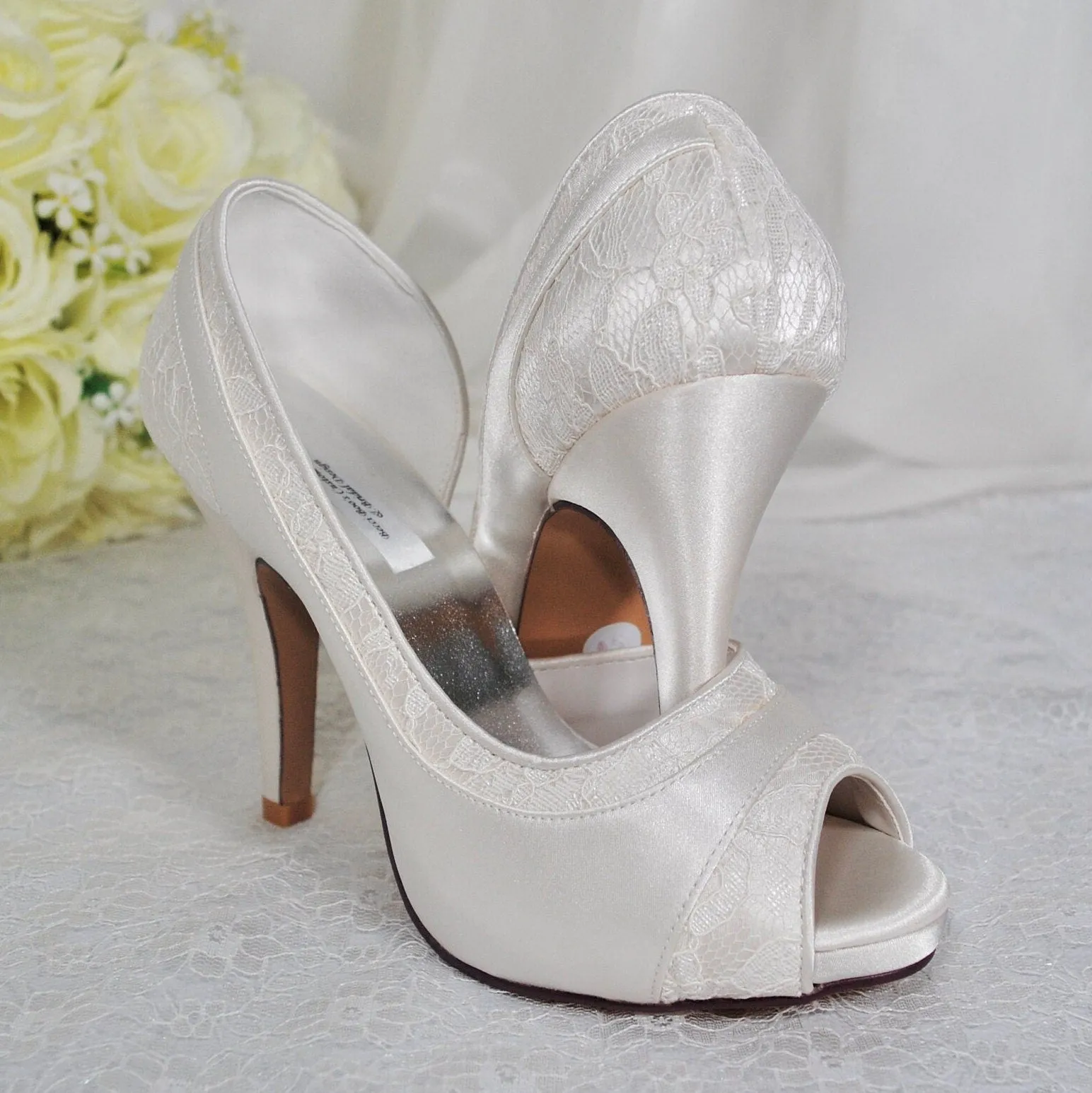 Satin and Lace Bridal Shoes