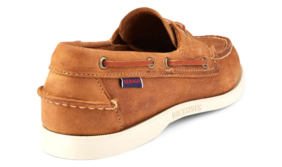 Sebago Men's 70015H0 Docksides Portland Crazy Horse Boat Shoes Brown Tan