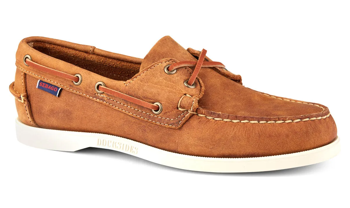Sebago Men's 70015H0 Docksides Portland Crazy Horse Boat Shoes Brown Tan