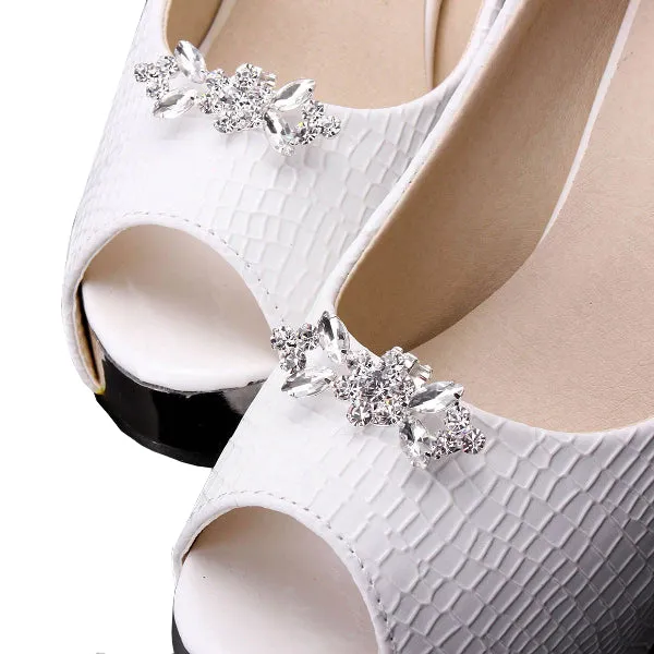 Shiny Tone Crystal Shoe Clip