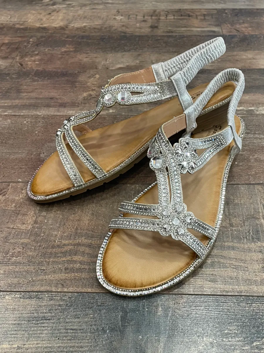 Silver Jewelled Sandal