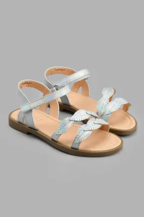 Silver Leaves Embellished Sandal