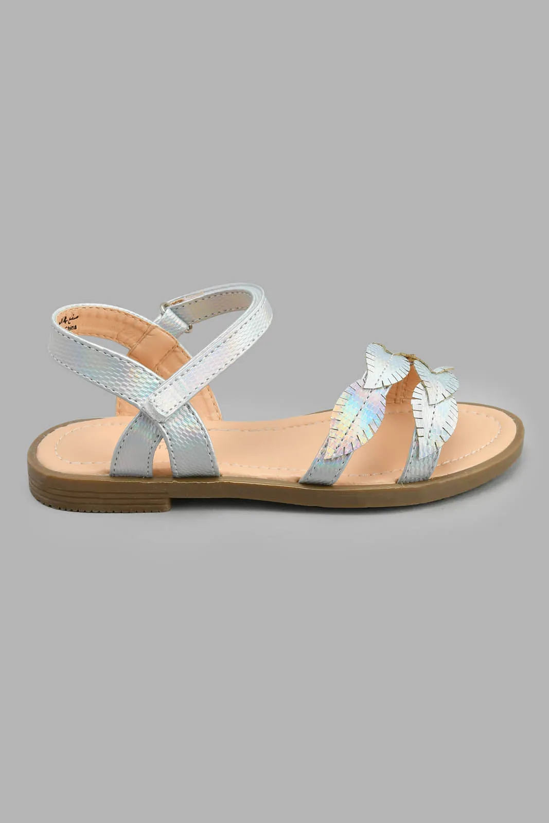 Silver Leaves Embellished Sandal