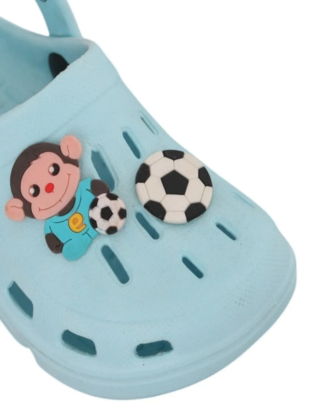 Soccer-Themed Clogs with Fun Monkey Cartoon Design for Boys